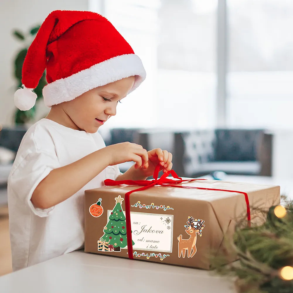 Set novogodišnji stikeri za poklone personalizovani