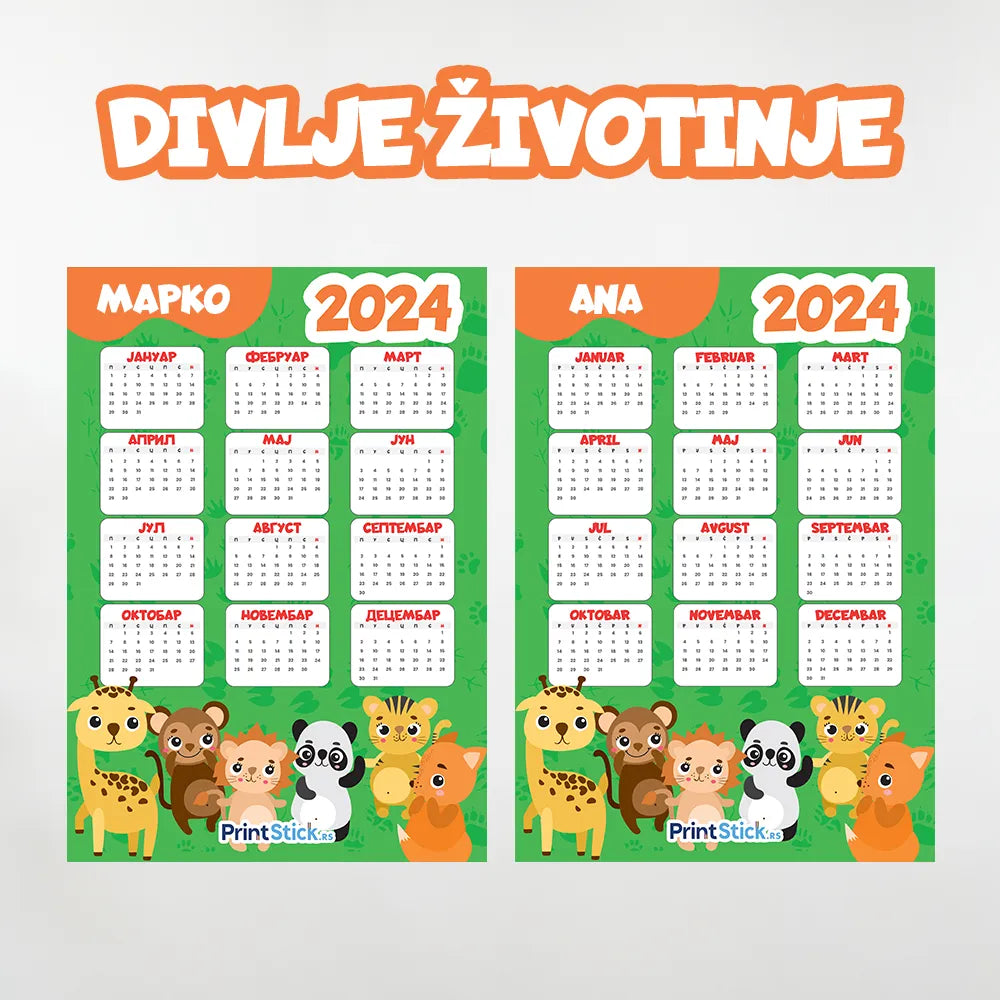 Kalendar - Životinjski Svet