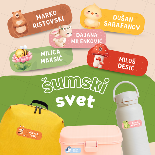 Samolepljivi stikeri za razne predmete - Šumski svet