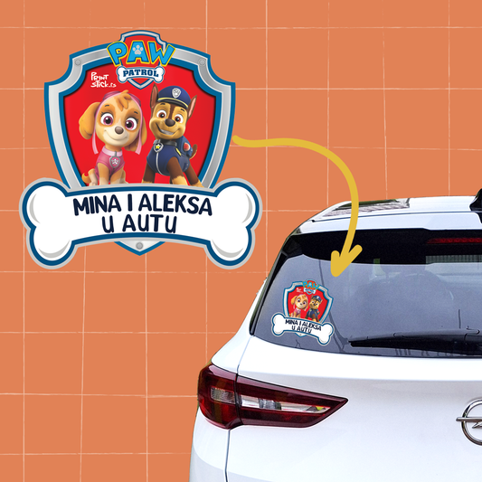 Stiker "Dete u Autu" - Patrolne Šape
