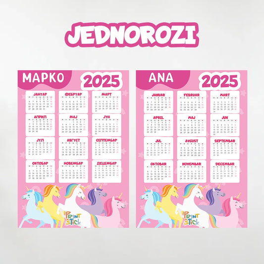 Kalendar - Jednorozi