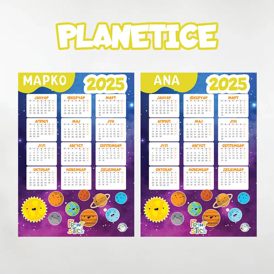 Kalendar -  Planetice