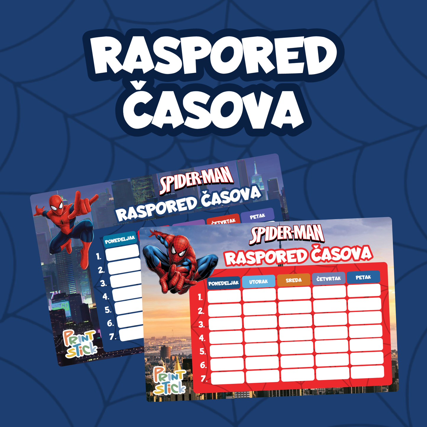 Samolepljivi raspored časova Spiderman