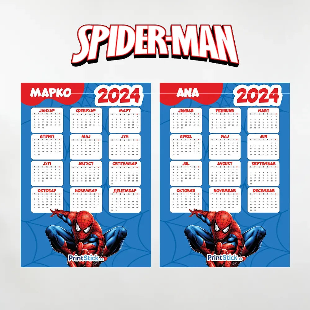 Kalendar - Spiderman