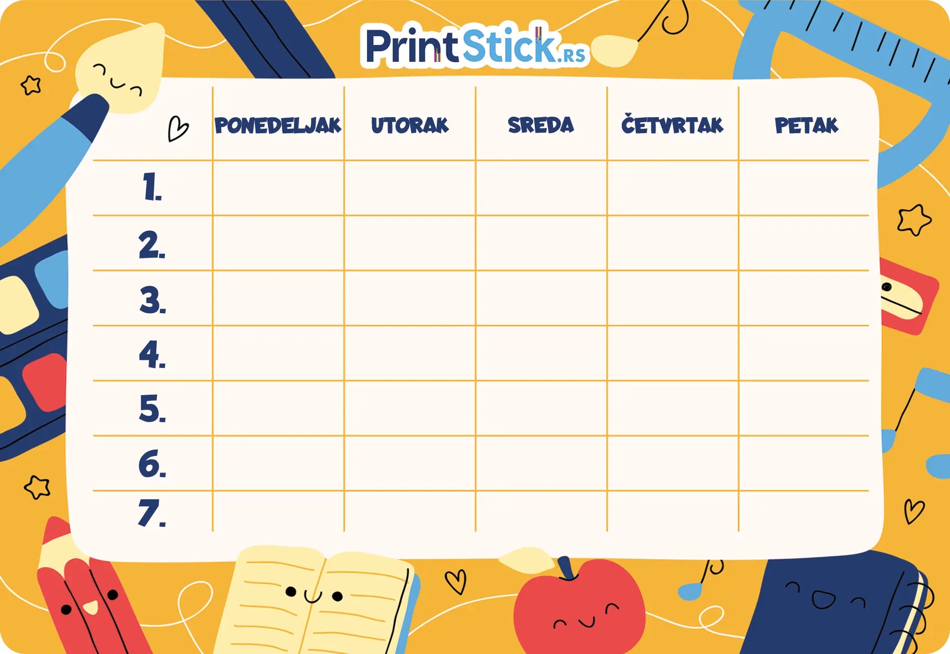 Samolepljivi raspored časova – PrintStick