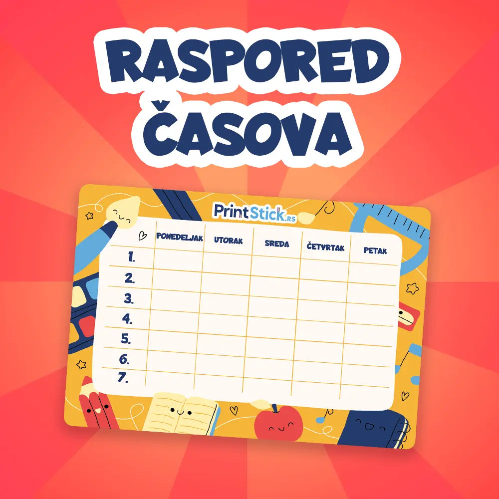 Samolepljivi raspored časova