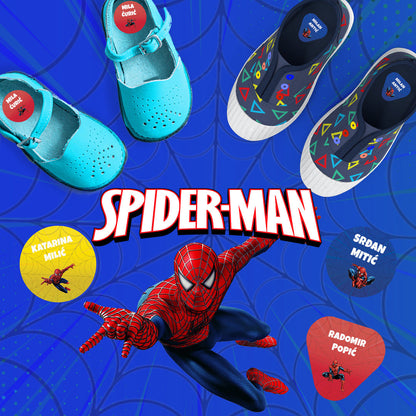 Spiderman stikeri sa imenom za obuću