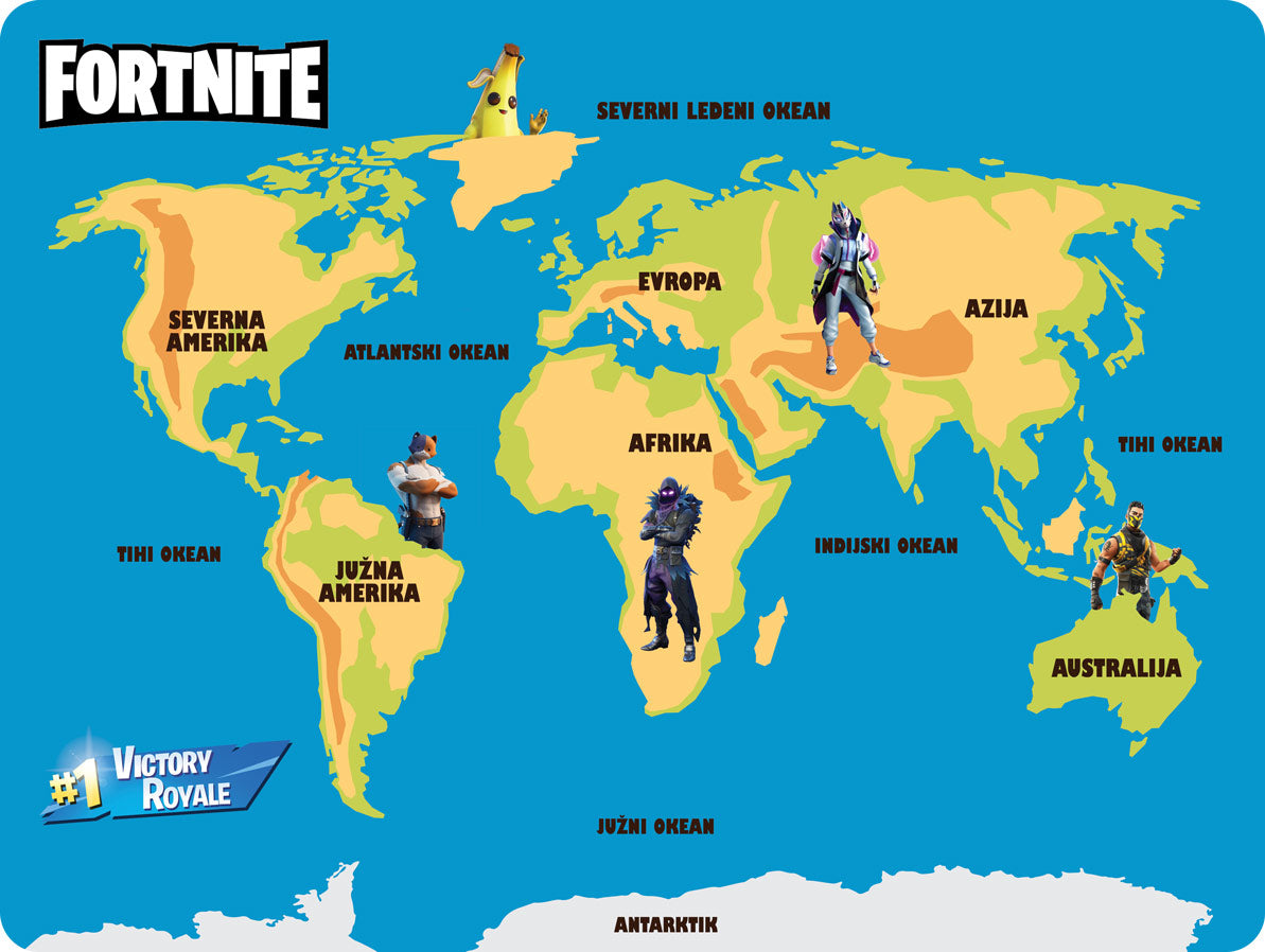 Nepersonalizovani edukativni podmetači - Fortnite