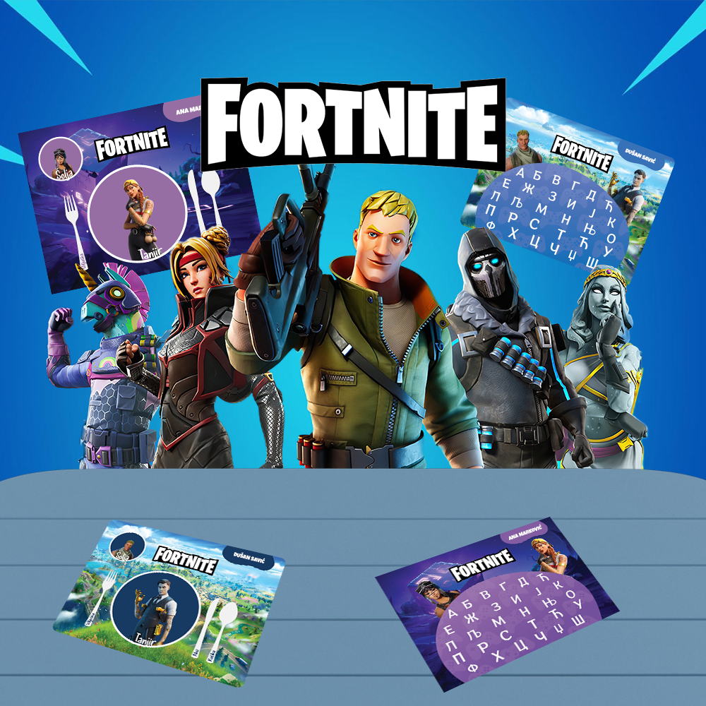 Nepersonalizovani edukativni podmetači - Fortnite