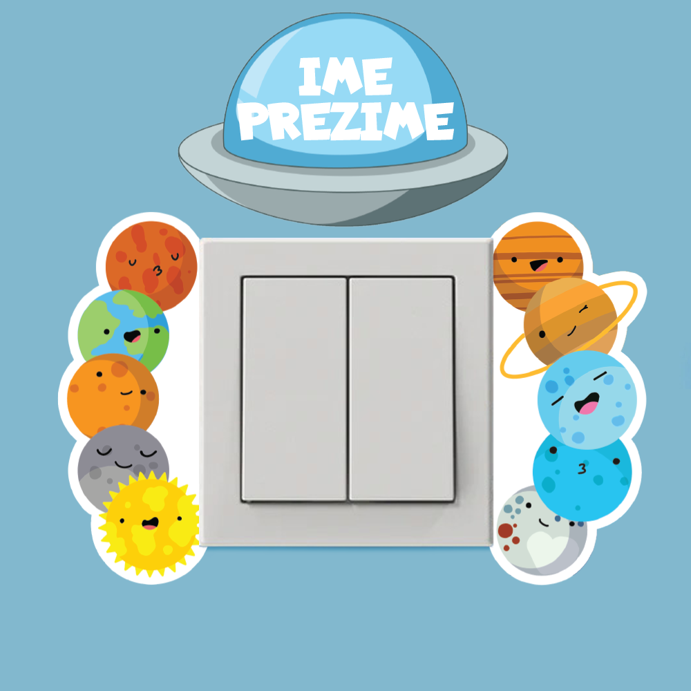Stikeri za prekidače - Planete personalizovani