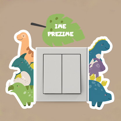 stikeri za prekidače Dinosaurusi personalizovani
