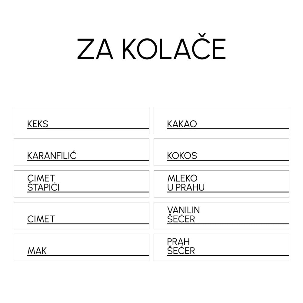 Stikeri za domaćinstvo pravougaonik - setovi